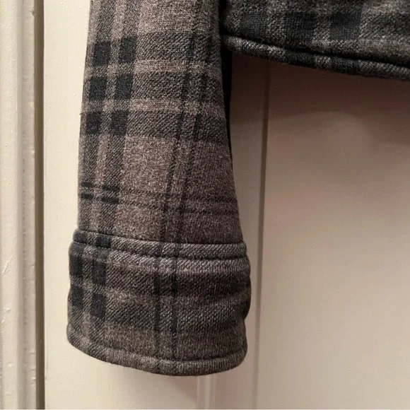 American Eagle Outfitters Grey Plaid Moto Style Zip up Jacket Small - Picture 4 of 10